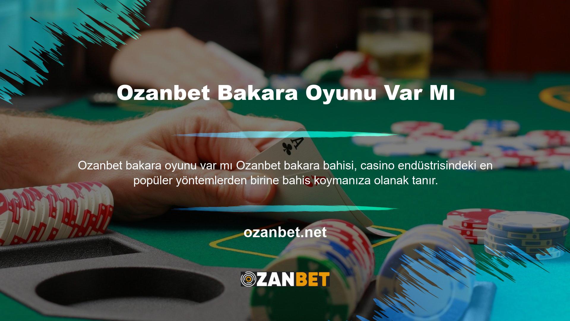 Mevcut casino oyunlarından biri olan bakara oyununa katılarak önemli miktarlarda kazanma potansiyeline sahipsiniz